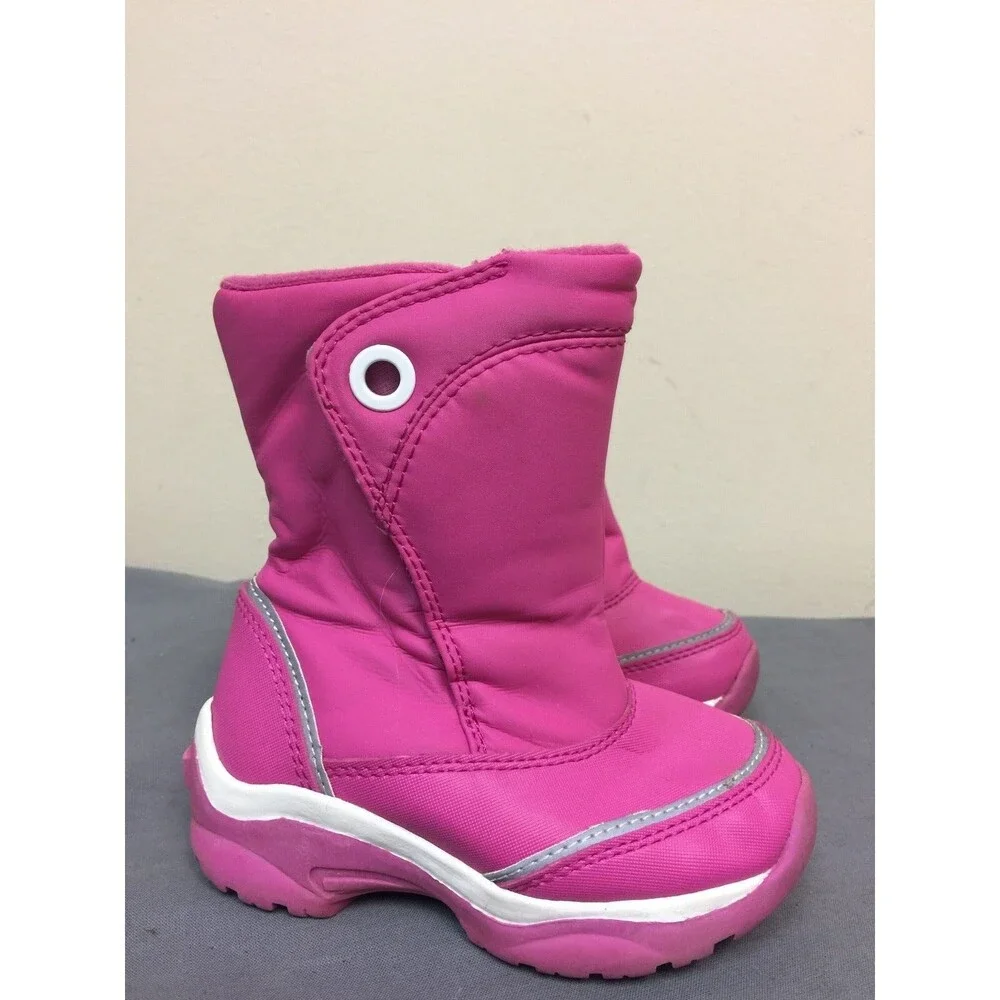 Lands' End girls pink snow boots size US 7 M